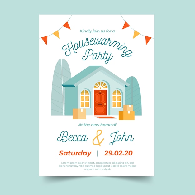 Verbazingwekkend Housewarming feest uitnodiging sjabloon | Gratis Vector OI-26