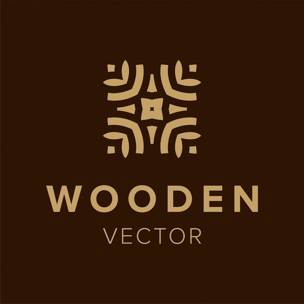 Houten Logo Ontwerp Creatief Symboolelement Voor Zaken Sjabloon Trendy Pictogram Premium Vector