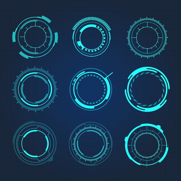 Hud circulaire hi-tech futuristische gebruikersinterface vectorillustratie Premium Vector