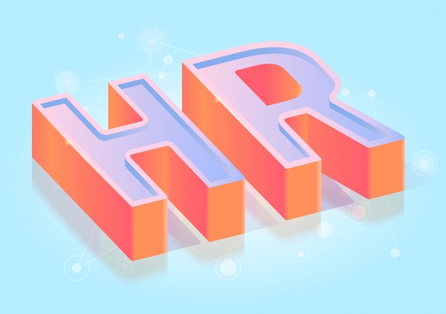 Human resources titel isometrische vector sjabloon Premium Vector