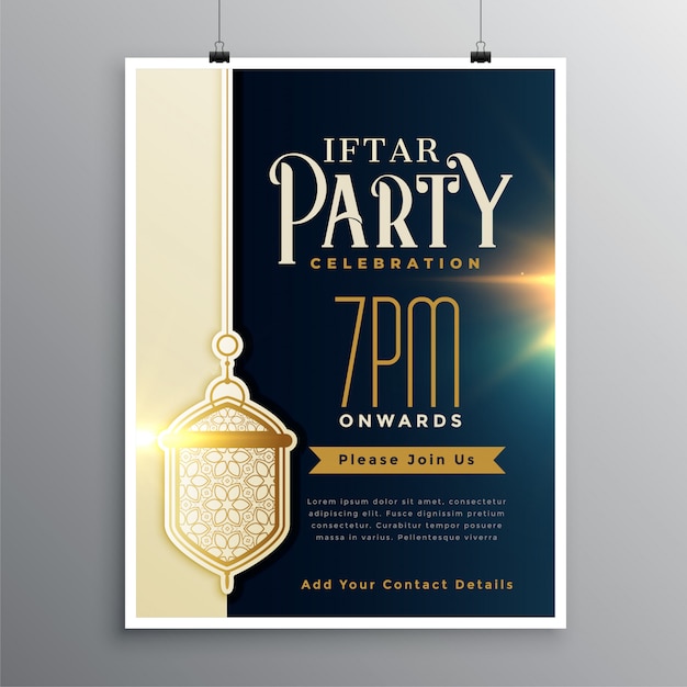 Verwonderlijk Iftar maaltijd uitnodiging sjabloon voor feest | Gratis Vector OF-29