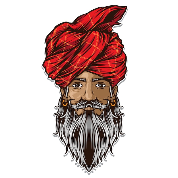 Op te slaan Gouverneur Kort geleden Indiase mannen dragen tulband | Premium Vector