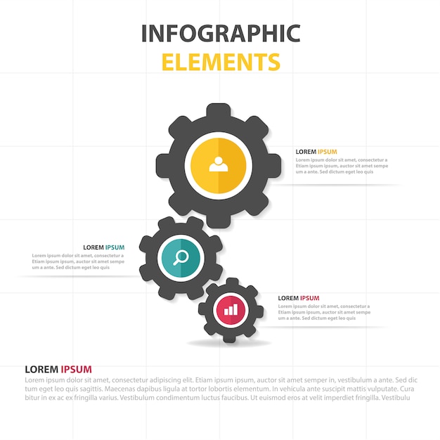 Infographic business template met versnelling Gratis Vector