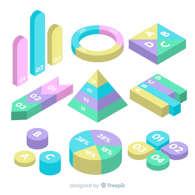 Infographic element collectio Gratis Vector