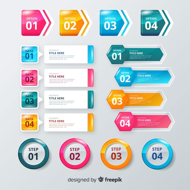 Infographic element collectio Gratis Vector