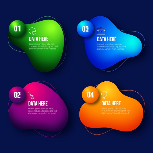 Infographic met gradiënt abstracte vormen Gratis Vector