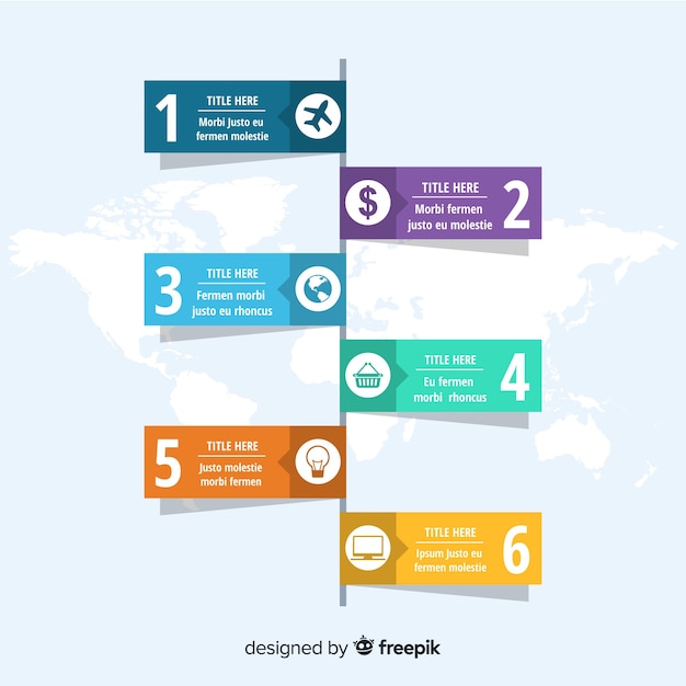 Infographic stappen sjabloon plat ontwerp Gratis Vector
