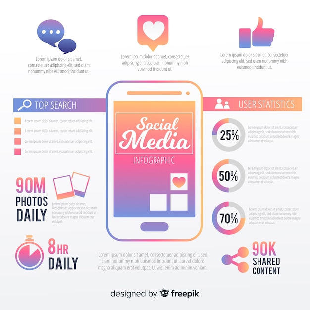 Infographic verloop Gratis Vector