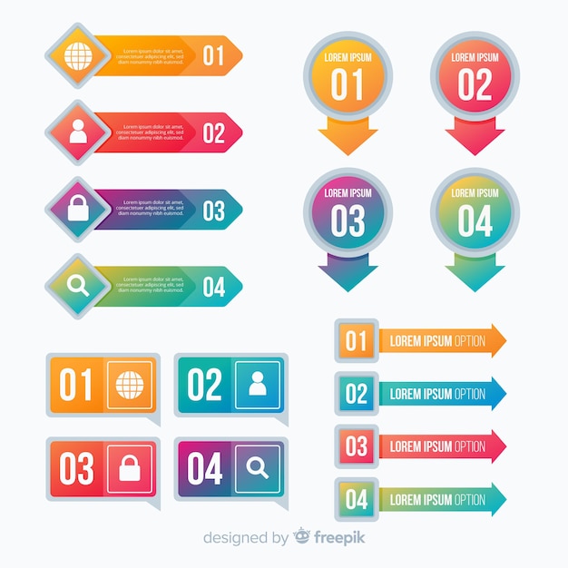 Infographicmalplaatje in kleurrijke gradiëntstijl Gratis Vector
