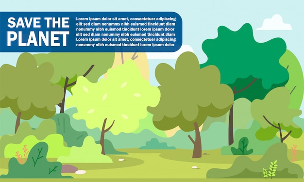 Informatieve posterinscriptie save the planet. Premium Vector
