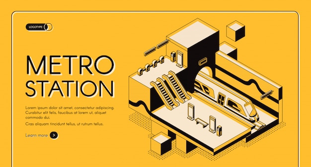 Infrastructuur web isometrische vector webbanner, landingspagina sjabloon. Gratis Vector