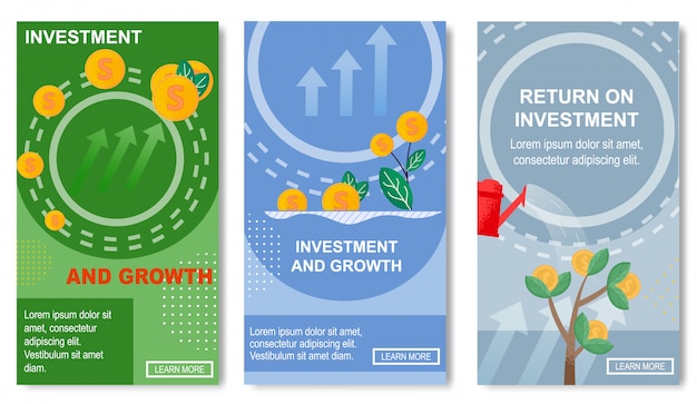 Investering en groei, return for social media. Premium Vector