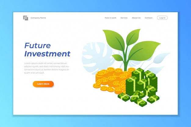 Investering web banner achtergrond sjabloon Premium Vector