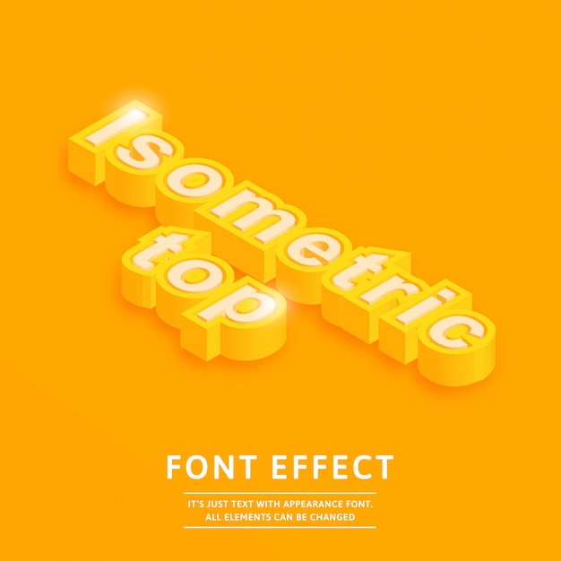 Isometrisch top 3d lettertype-effect Premium Vector