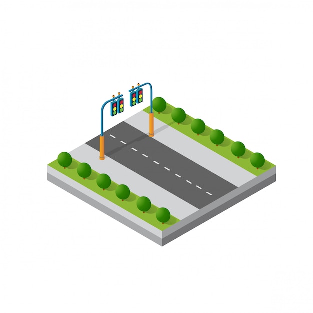 Isometrische 3d-module district Premium Vector