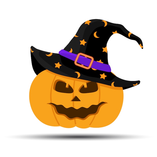 Download Jack-o-lantern. halloween-pompoen met heksenhoed op wit ... PSD Mockup Templates