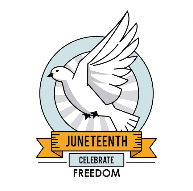 Uitgelezene Juneteenth day vieren vrijheid duif vrijheid symbool | Premium Vector OO-44