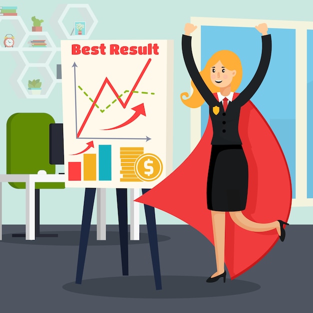 Kantoor superheld orthogonaal Gratis Vector