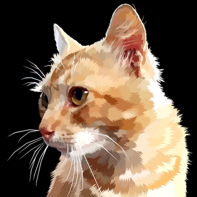 Kat ziet zijdelings geïsoleerd eruit Premium Vector
