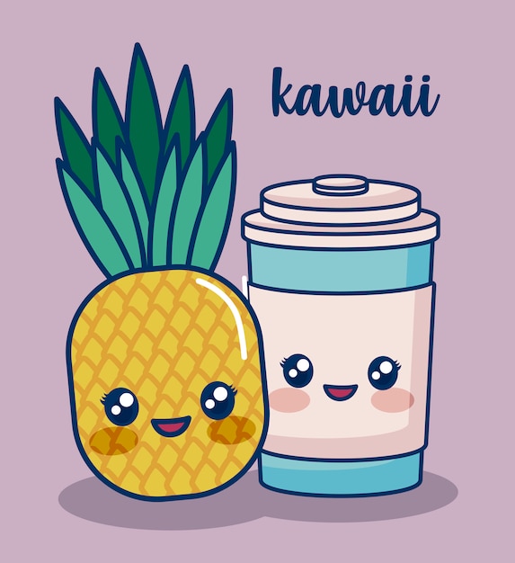 Kawaii eten | Gratis Vector