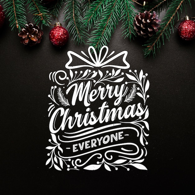 Kerst concept met letters Premium Vector