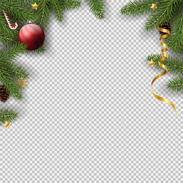 Kerst transparant frame achtergrond Premium Vector