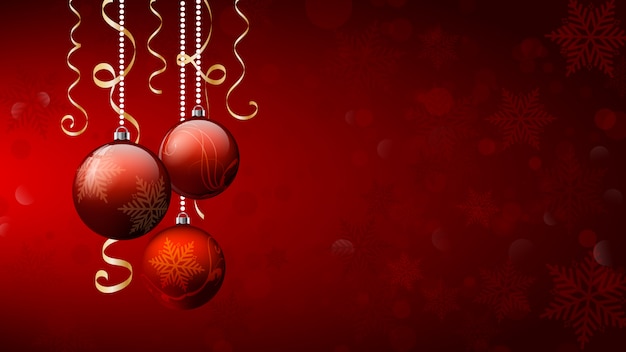 Kerstballen. kerst achtergrond. merry christmas banner. | Premium Vector