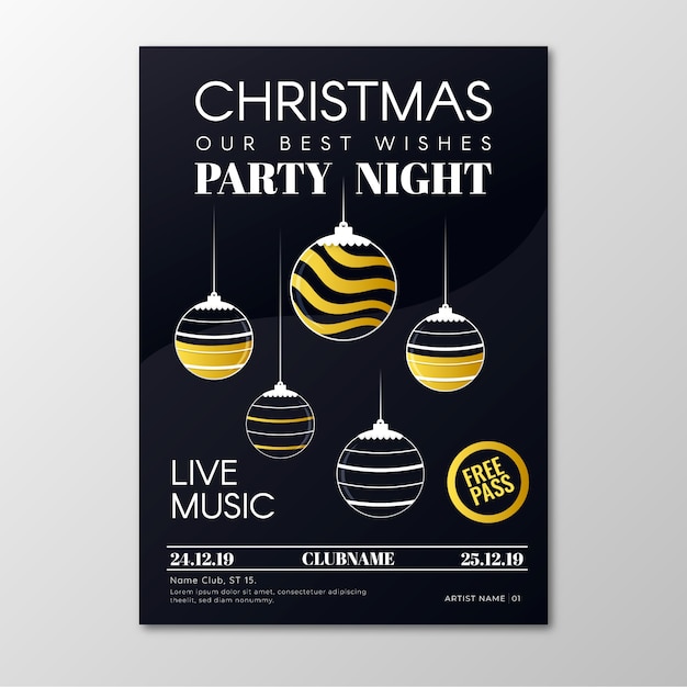 Kerstfeest poster sjabloon in kaderstijl Gratis Vector