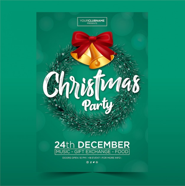 Kerstfeest poster Premium Vector