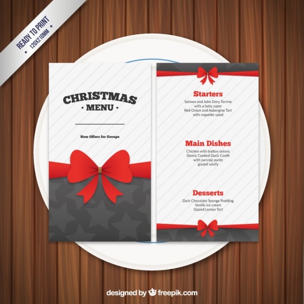 kerstmenu sjabloon
