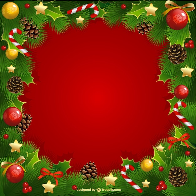 Kerstmis frame met maretak Gratis Vector