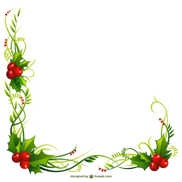 Kerstmishulst kader Gratis Vector