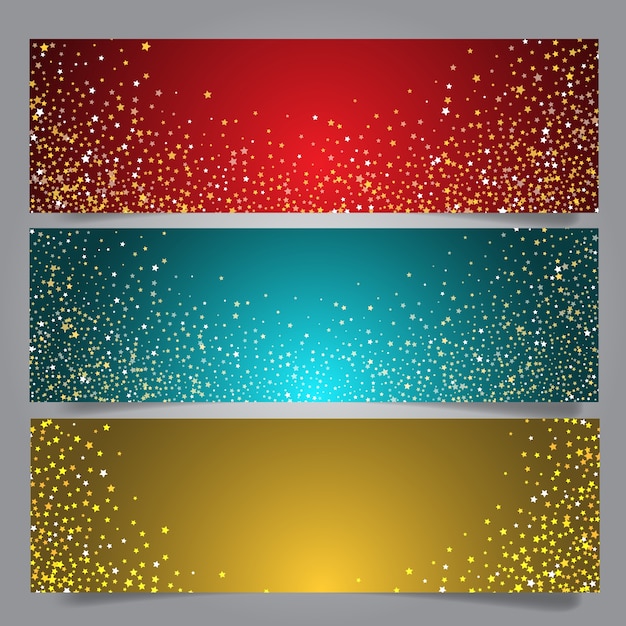 Kerstster banners Gratis Vector