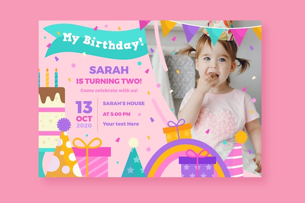 Ongebruikt Kinder verjaardagskaart met schattig meisje en geschenken | Gratis VM-51