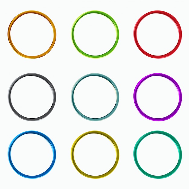 Kleur abstracte cirkels, loops-elementen Premium Vector