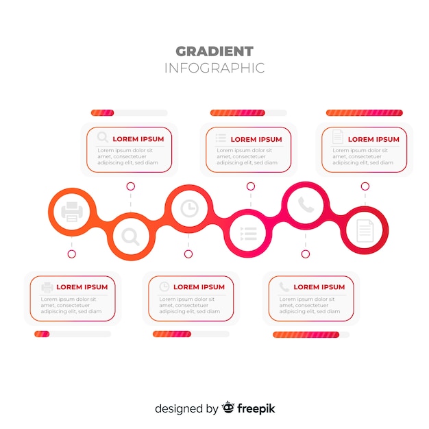Kleurrijk infographic gradiënt vlak ontwerp Gratis Vector