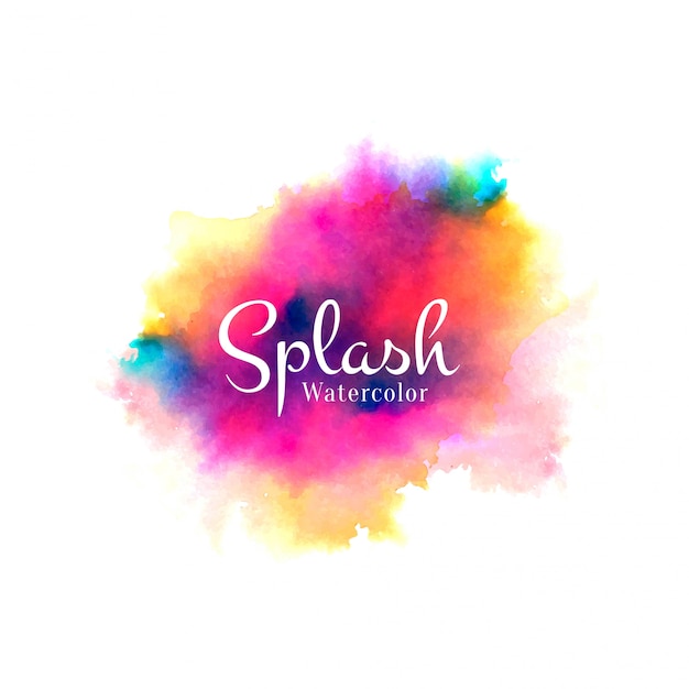 Kleurrijke aquarel splash hand getekend ontwerp Gratis Vector