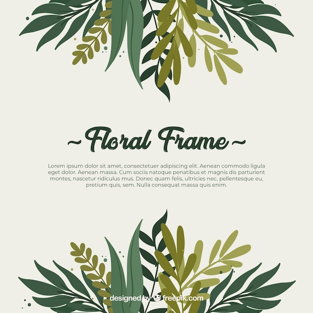 Kleurrijke bloemenkader in hand getrokken stijl Gratis Vector