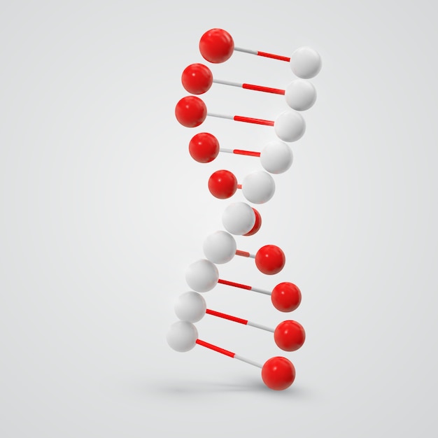Kleurrijke dna-molecule die op wit wordt geïsoleerd Premium Vector