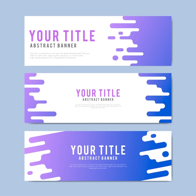 Kleurrijke en abstracte banner ontwerpsjablonen Gratis Vector