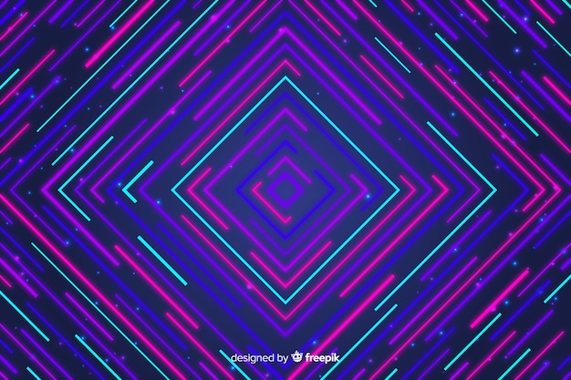Kleurrijke geometrische lijnen abstracte achtergrond Gratis Vector