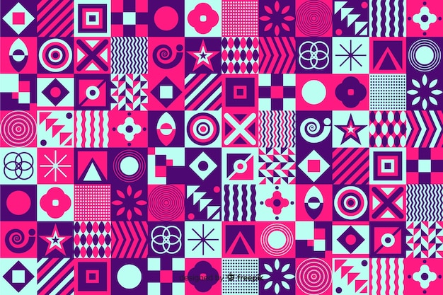 Kleurrijke geometrische vorm mozaïek achtergrond Gratis Vector