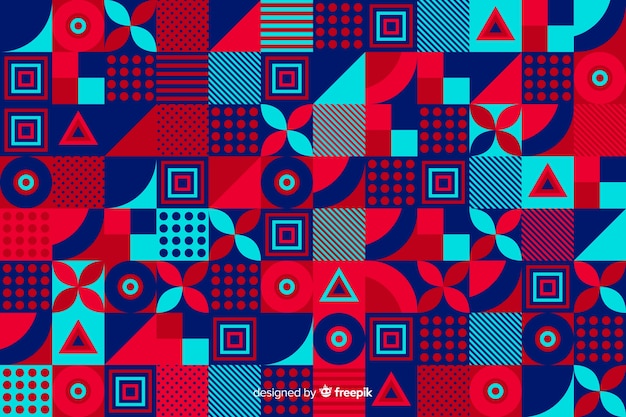 Kleurrijke geometrische vorm mozaïek achtergrond Gratis Vector