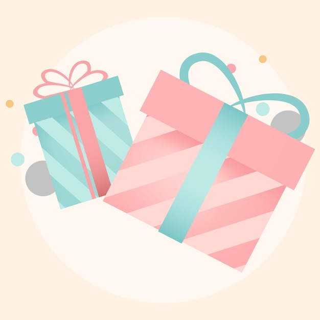 Kleurrijke geschenkdoos ontwerp vectoren Gratis Vector
