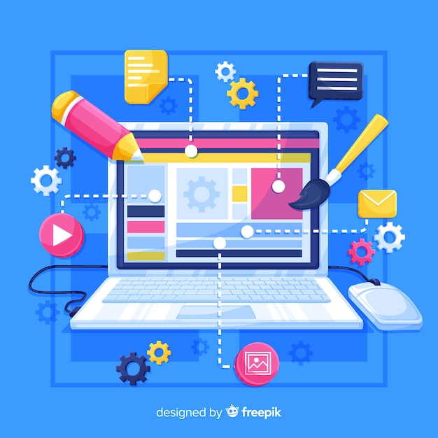 Kleurrijke infographic computer Gratis Vector