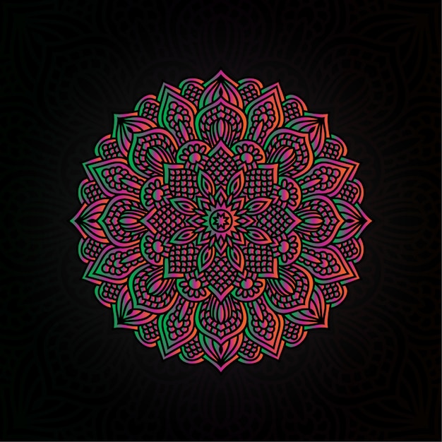 Download Kleurrijke mandala vector hand getekend cirkelvormig ...