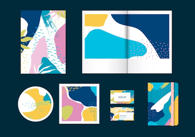 Kleurrijke memphis patroon vector set Gratis Vector