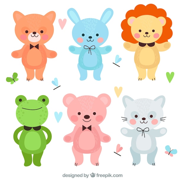 Download Kleurrijke pak cartoon dieren Vector | Gratis Download