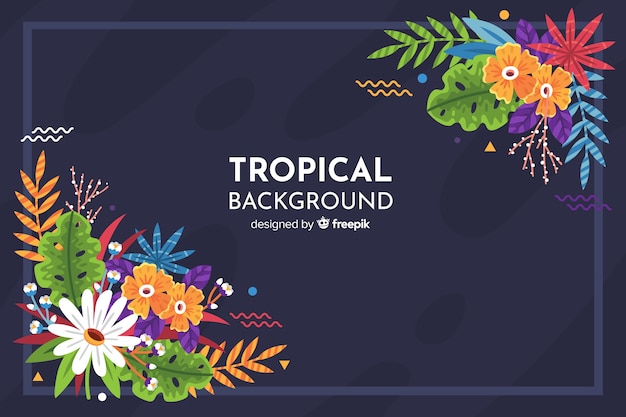 Kleurrijke platte ontwerp floral achtergrond Gratis Vector