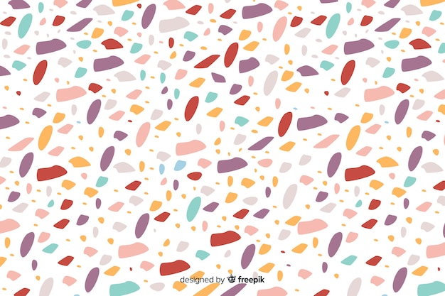 Kleurrijke platte terrazzo vloer achtergrond Gratis Vector